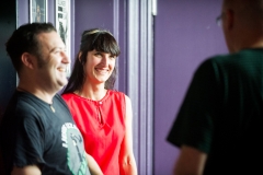 Paul Dorrington and Missy Tassles backstage at The Edge of the Sea mini festival at Concorde2, Brighton - 24 Aug 20130824 2013