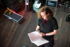 Miles Hunt of the Wonderstuff backstage at The Edge of the Sea mini festival at Concorde2, Brighton - 25 Aug 2013