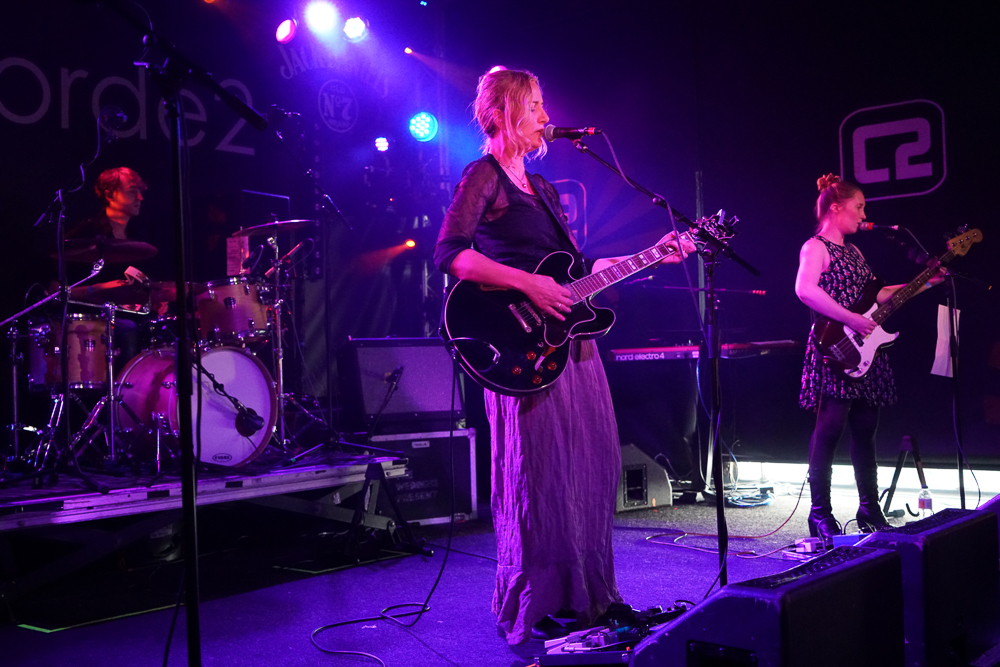Terry de Castro with Charlie Layton and Danielle Wadey on Le Bikini Stage at the At the Edge of the Sea at Concorde2, Brighton, Sussex- 20 Aug 2016