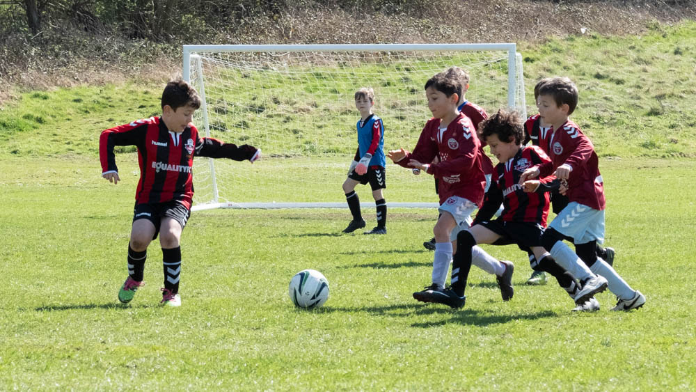 Lewes u8s Vs Woodingdean u8s at Nuffield Playing Fields, Woodingdean, Sussex; 24 Mar, 2019.