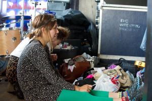 Pinky Piglets backstage at the At the Edge of the Sea one-day festival hosted by The Wedding Present