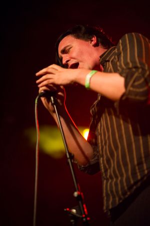 Art Brut perform at the annual, bank holiday extravaganza At the Edge of the Sea, hosted by The Wedding Present at Concorde2 in Brighton, August 24, 2014.