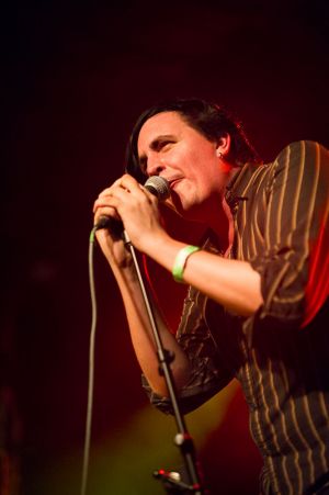 Art Brut perform at the annual, bank holiday extravaganza At the Edge of the Sea, hosted by The Wedding Present at Concorde2 in Brighton, August 24, 2014.