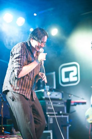 Art Brut perform at the annual, bank holiday extravaganza At the Edge of the Sea, hosted by The Wedding Present at Concorde2 in Brighton, August 24, 2014.